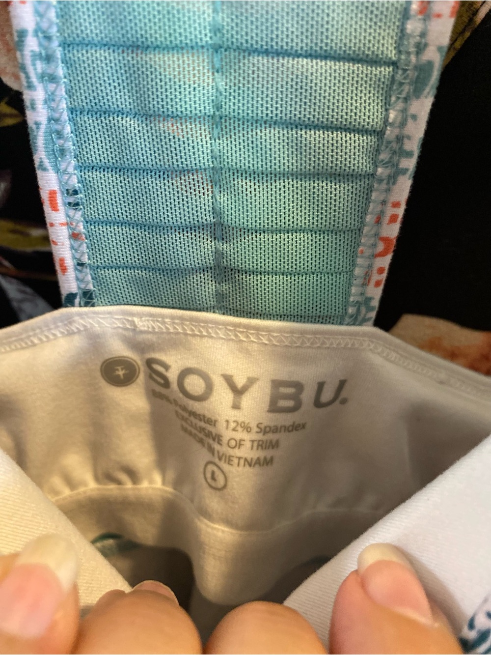 Soybu Coral, Teal & Navy Striped Racerback Active Dress - Picture 2 of 5